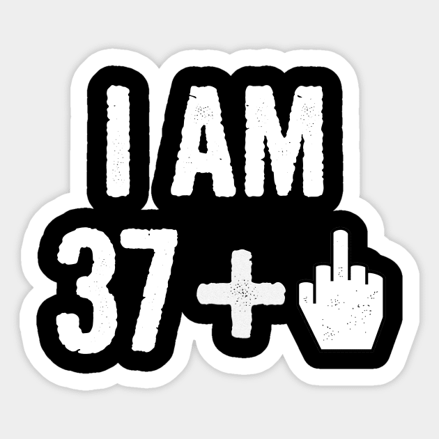 Funny Birthday Gift For 38 Year Old - I Am 38 Middle Finger Age Tshirt Sticker by divawaddle